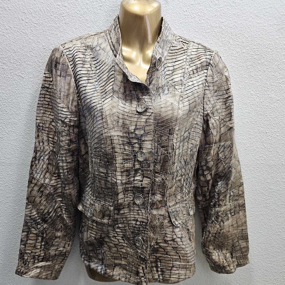 Chico's Python Princess Marcella Jacket Size O - image 2